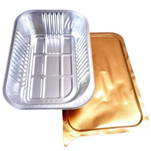 工厂商务套餐外送盒 金色铝箔盒锡纸盒 烧烤焗饭专用